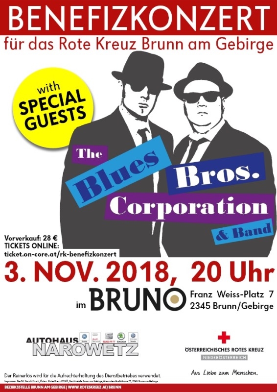 Benefizkonzert für das Rote Kreuz Brunn am Gebirge - The Blues Bros. Corporation & Band