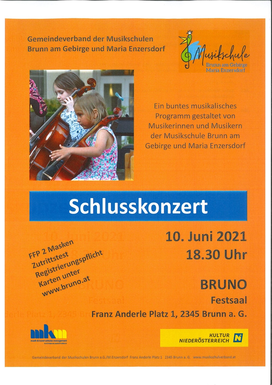 Abschlusskonzert der Musikschule Brunn am Gebirge und Maria Enzersdorf