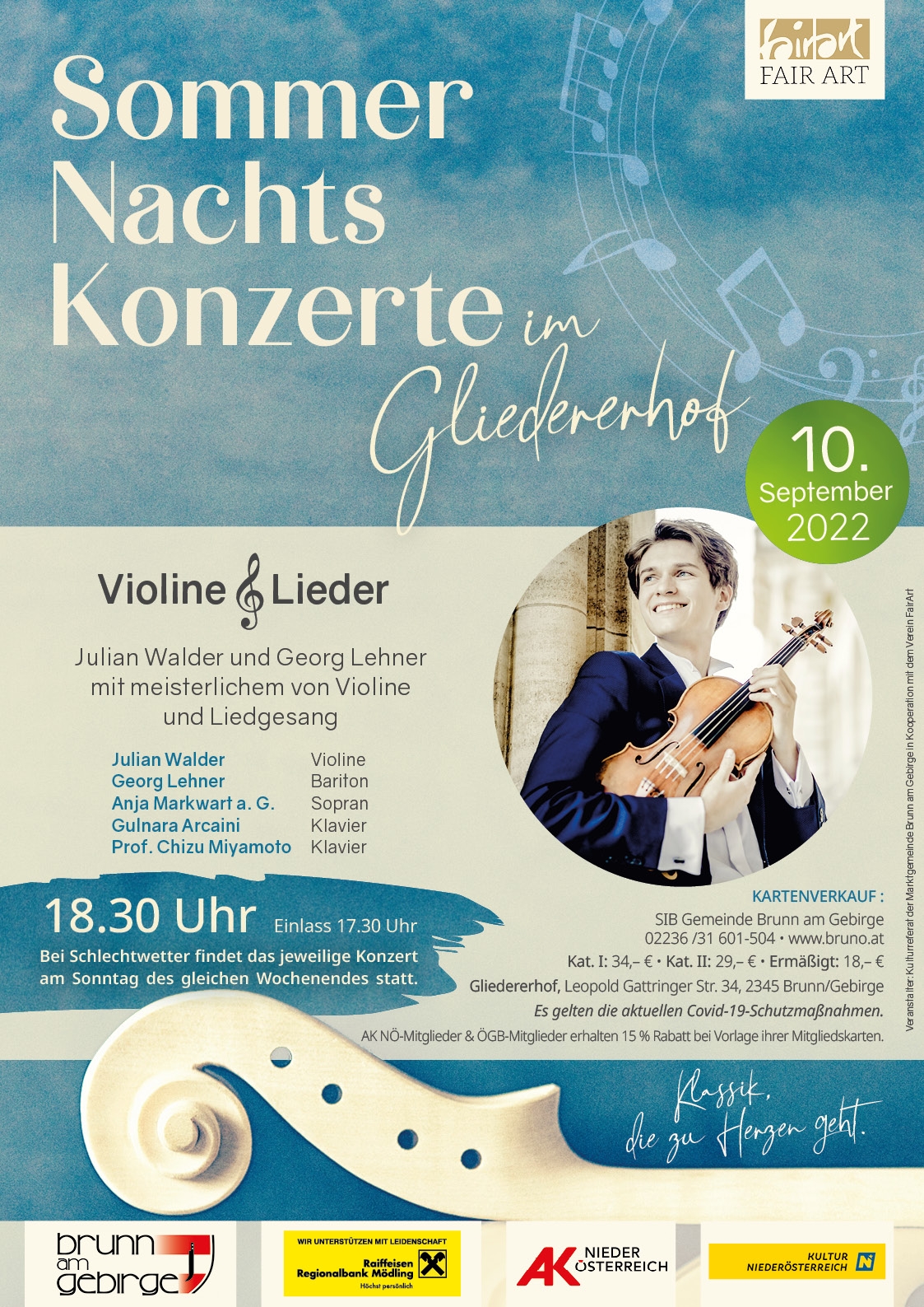 Sommernachtskonzerte im Gliedererhof - Violine Lieder