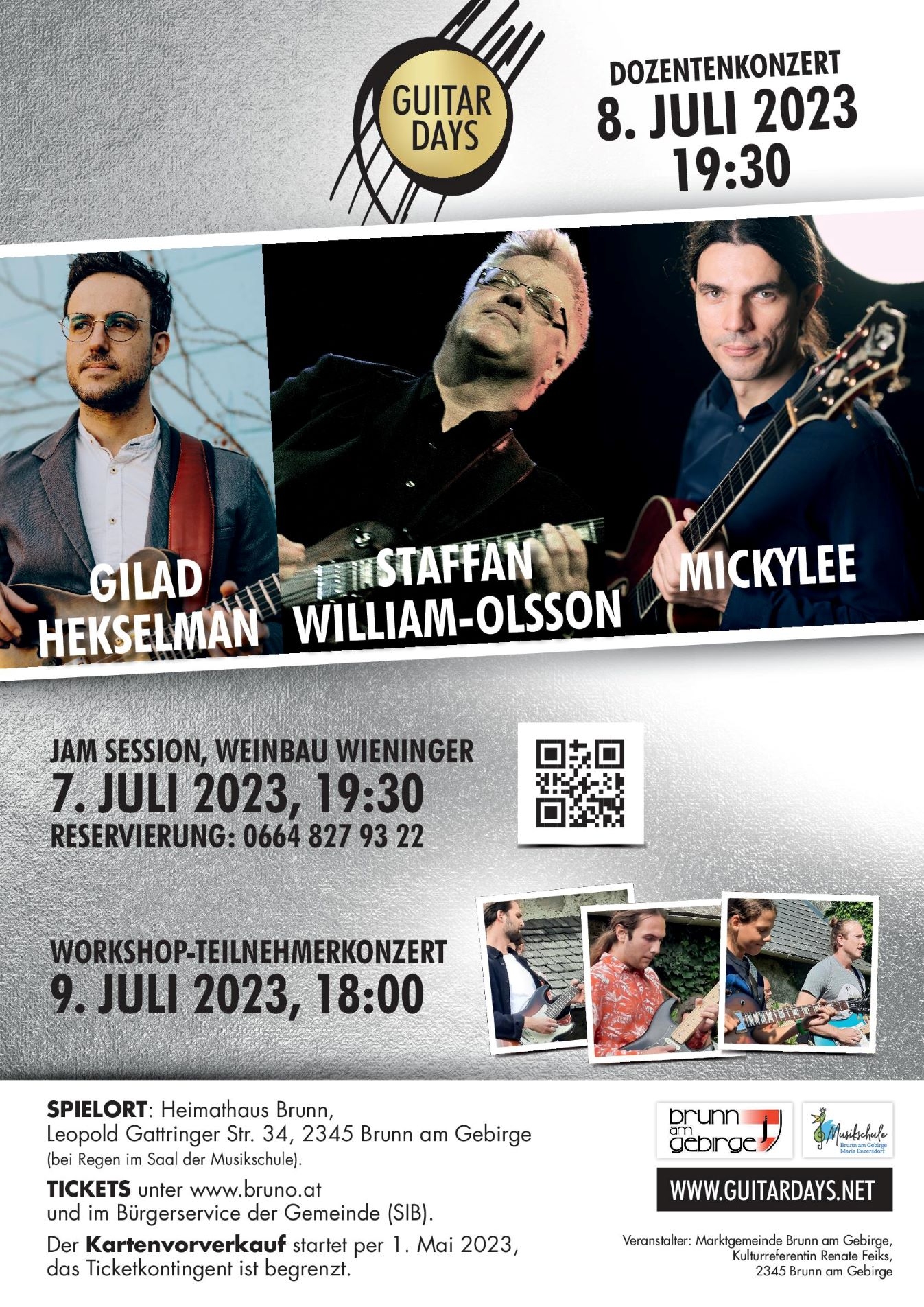 Guitar Days - Dozentenkonzert mit Gilad Hekselman, Staffan William-Olsson und Mickylee